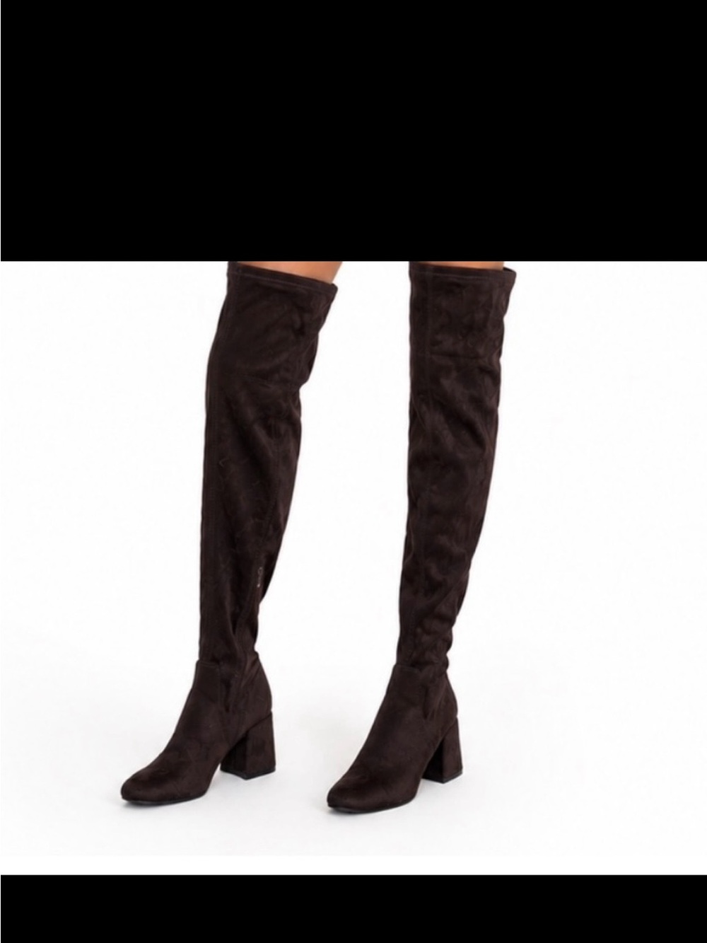 Liz Claiborne Dark Brown Over-the-Knee Suede Block Heel Boots